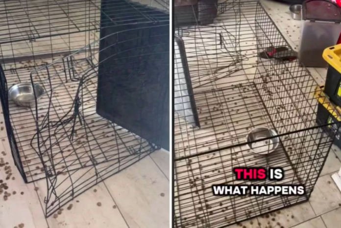 Male Cane Corso Escapes Metal Cage to Reach Female in Heat