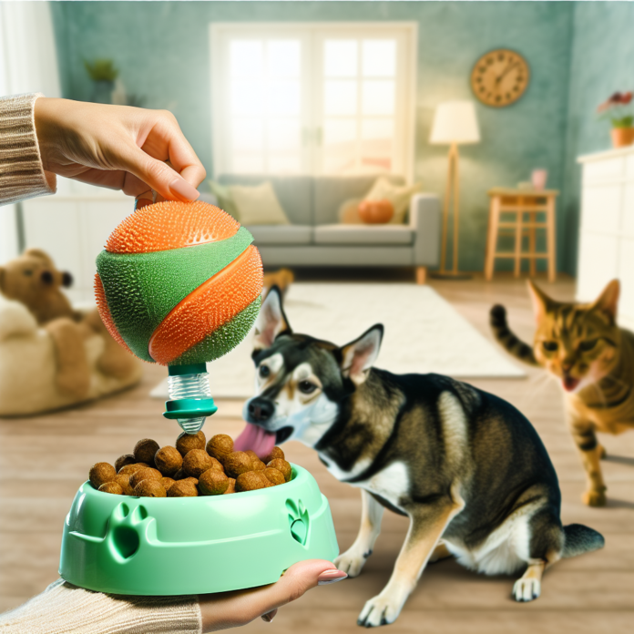 interactive-dog-treat-ball-toy-slow-feeder-food-dispenser-for-dogs-and-cats pet supplies