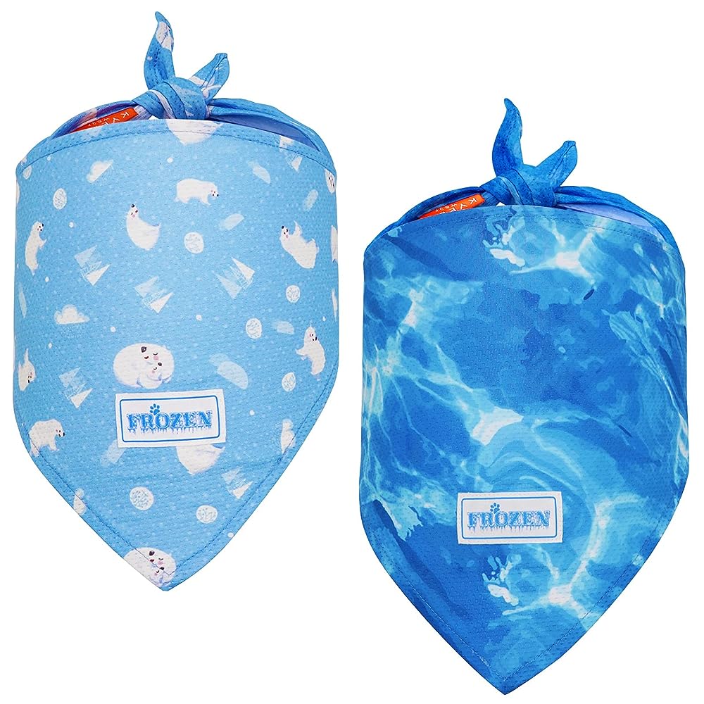 KYEESE 2 pack dog instant cooling bandanas breathable size adjustable
