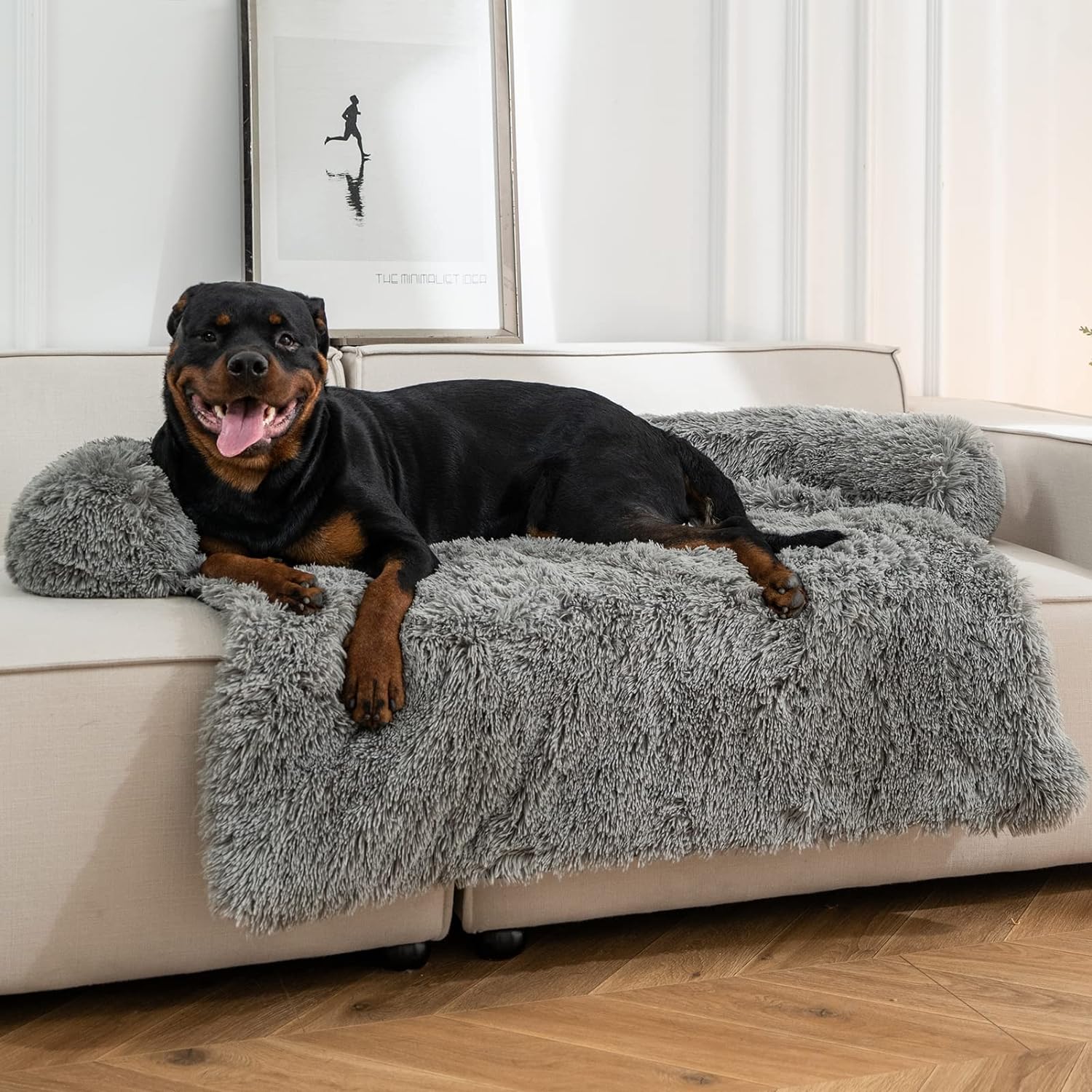 Auemtyn Calming Faux Fur Pet Bed