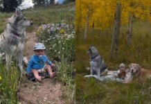 Golden Retriever’s Camping Adventure With Baby Includes Another Furry Playmate Golden Retriever’s Camping Adventure With Baby Includes Another Furry Playmate