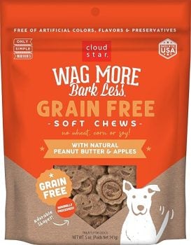 Wag More Bark Less Soft & Chewy Grain Free Peanut Butter & Apples Dog Treats
