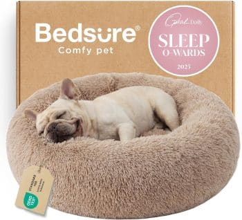 Bedsure Calming Dog Bed Medium Size Dog Donut Washable Pet Bed